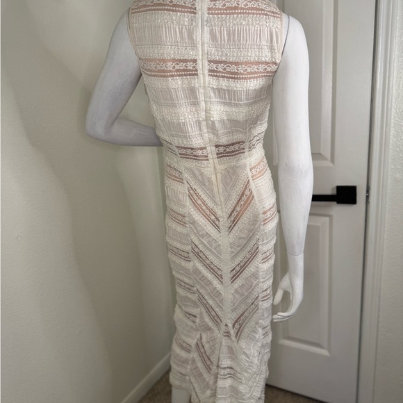 Cinq A Sept Elegant Cream and Brown Women's Dress Size 8. - Picture 15 of 16